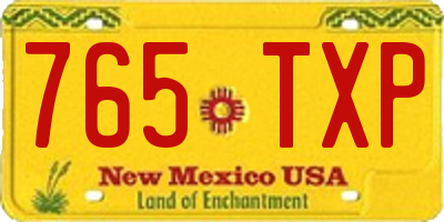 NM license plate 765TXP