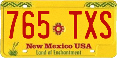 NM license plate 765TXS