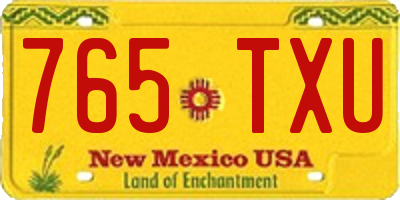 NM license plate 765TXU