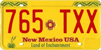 NM license plate 765TXX