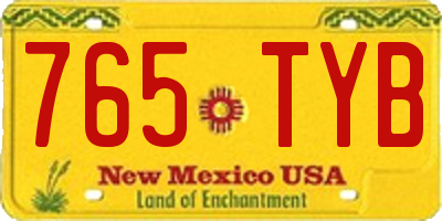 NM license plate 765TYB