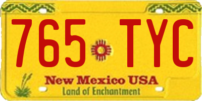 NM license plate 765TYC