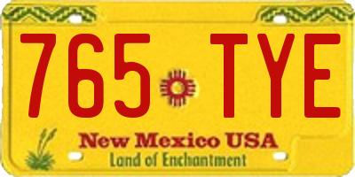 NM license plate 765TYE