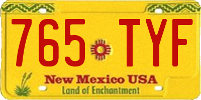 NM license plate 765TYF