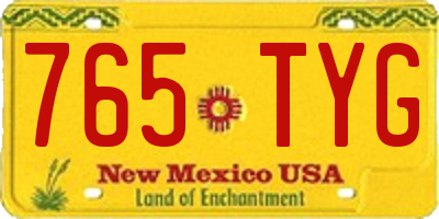 NM license plate 765TYG