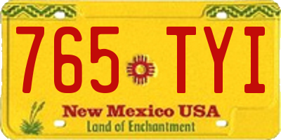 NM license plate 765TYI