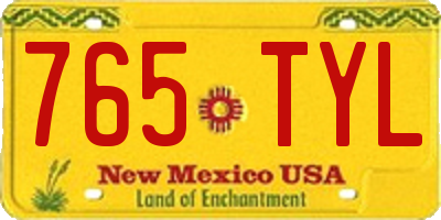 NM license plate 765TYL