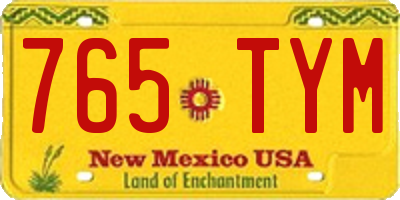 NM license plate 765TYM