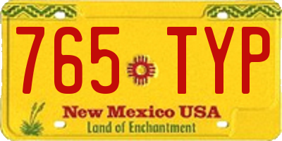 NM license plate 765TYP