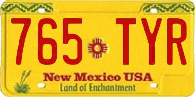 NM license plate 765TYR