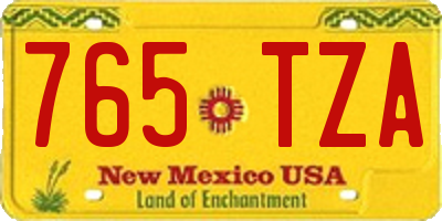 NM license plate 765TZA