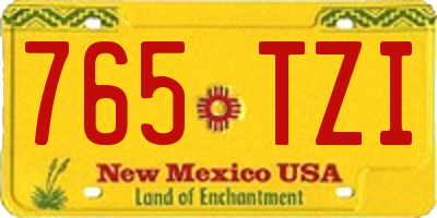 NM license plate 765TZI