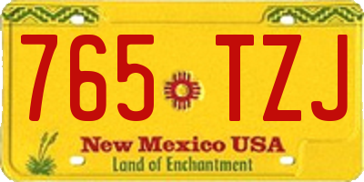 NM license plate 765TZJ