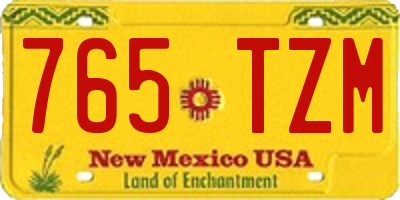 NM license plate 765TZM