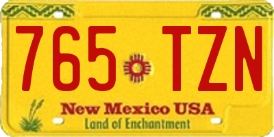 NM license plate 765TZN