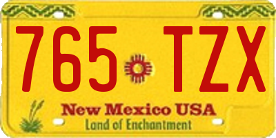 NM license plate 765TZX