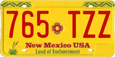 NM license plate 765TZZ