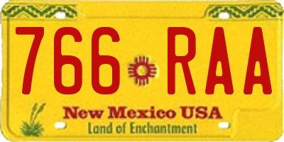 NM license plate 766RAA