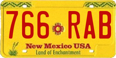 NM license plate 766RAB