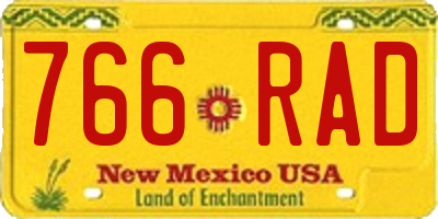 NM license plate 766RAD