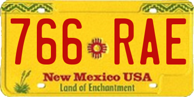 NM license plate 766RAE