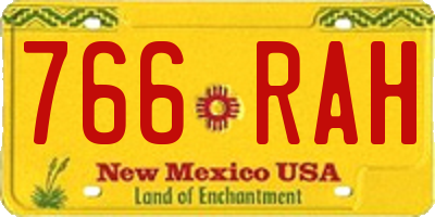 NM license plate 766RAH