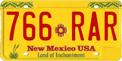 NM license plate 766RAR