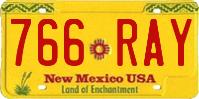 NM license plate 766RAY