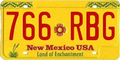 NM license plate 766RBG