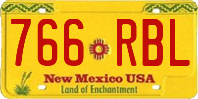 NM license plate 766RBL