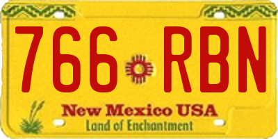 NM license plate 766RBN
