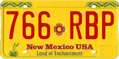 NM license plate 766RBP