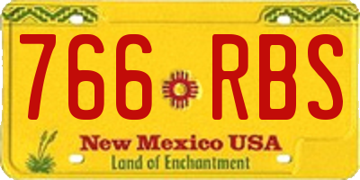 NM license plate 766RBS