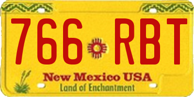 NM license plate 766RBT