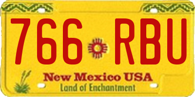 NM license plate 766RBU