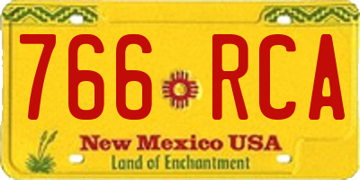NM license plate 766RCA