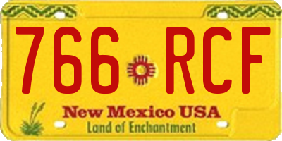 NM license plate 766RCF