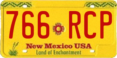 NM license plate 766RCP