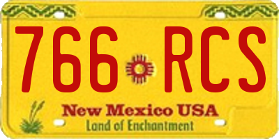 NM license plate 766RCS