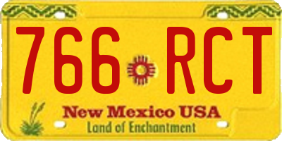 NM license plate 766RCT