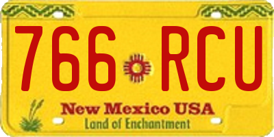 NM license plate 766RCU