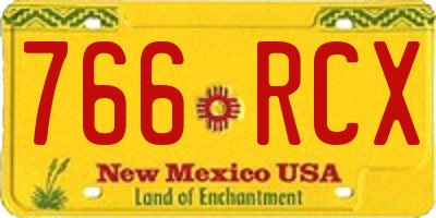 NM license plate 766RCX