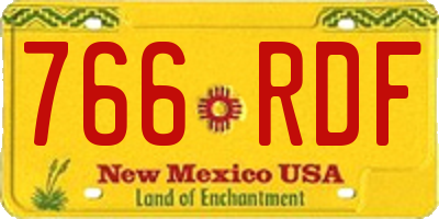 NM license plate 766RDF