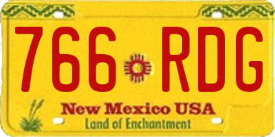 NM license plate 766RDG