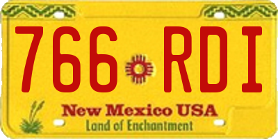 NM license plate 766RDI