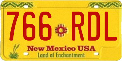 NM license plate 766RDL