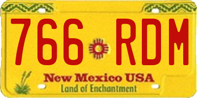 NM license plate 766RDM