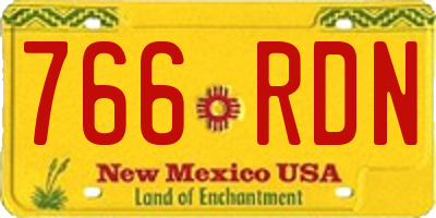NM license plate 766RDN