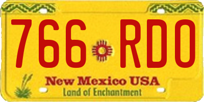 NM license plate 766RDO