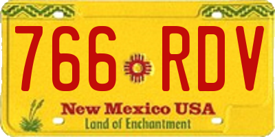 NM license plate 766RDV